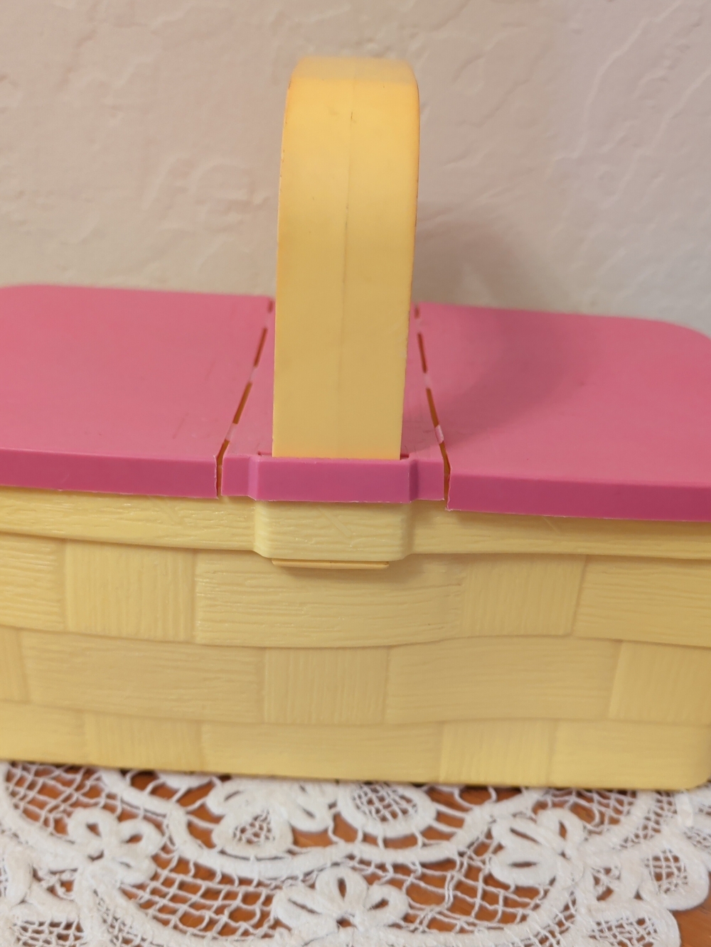 Yellow and Pink Picnic Basket Tote
